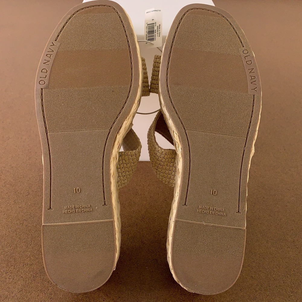 Old Navy Women's Shoe Size 10 Neutral Two Band Espadrille Platform Sandals NWT - Picture 6 of 11